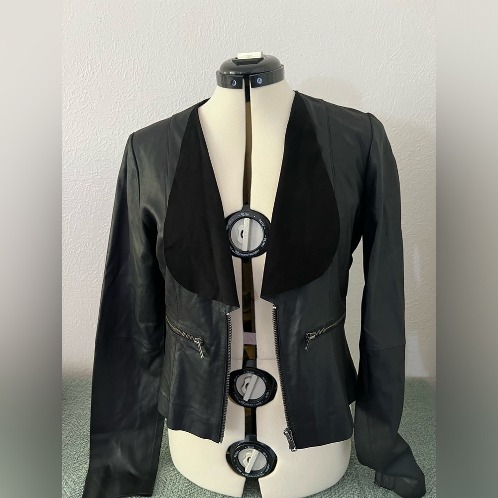 Bod and Christensen Genuine Soft Leather and Suede Jacket, Black, NWOT